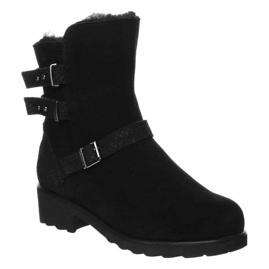 Bearpaw Lucy Ankle Boots UK - Women's Boots Black ||ZYRNUO-415||